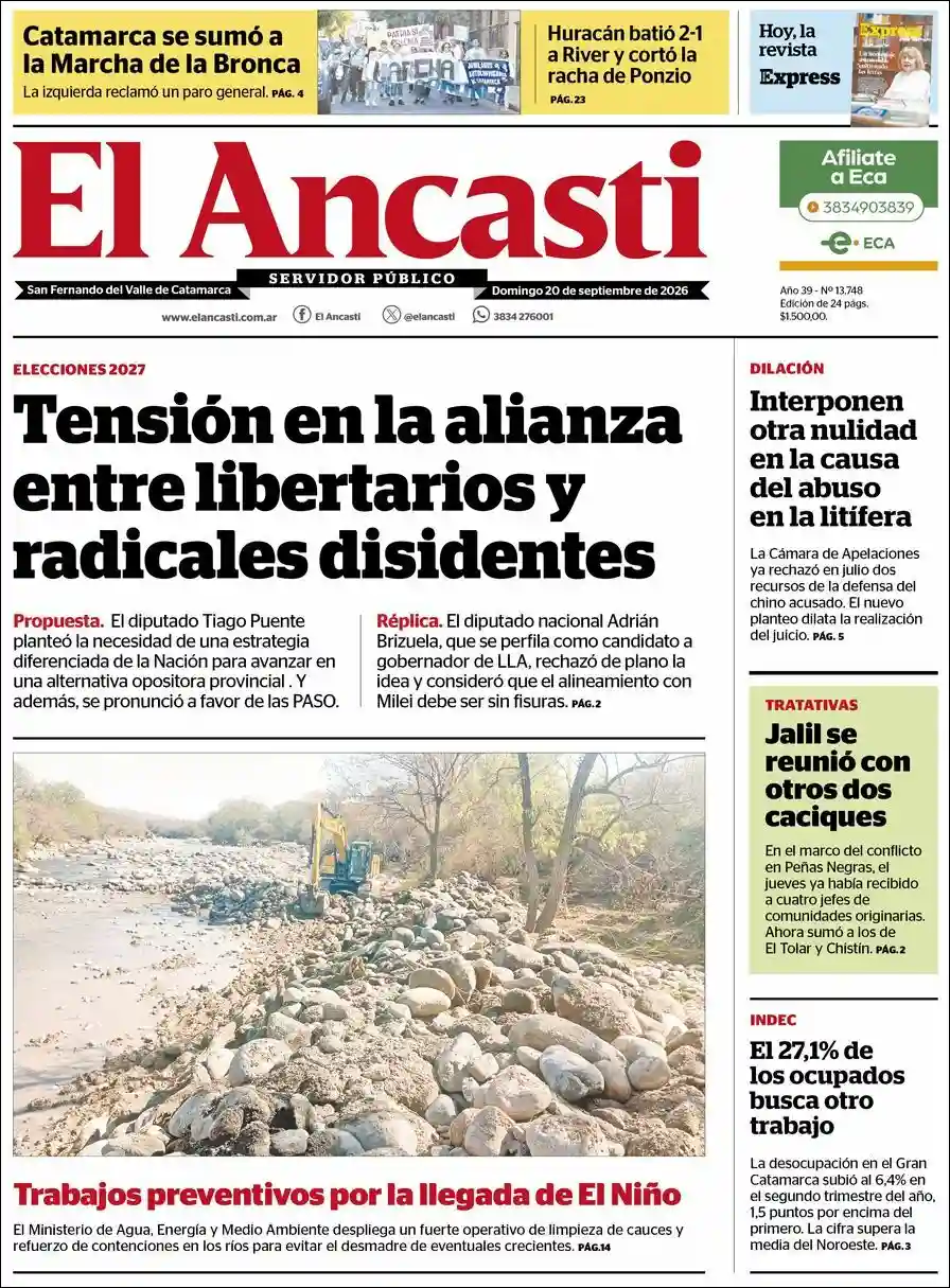 Estudios Max | REVISTA - LA REALIDAD - Tapa del diario Ancasti