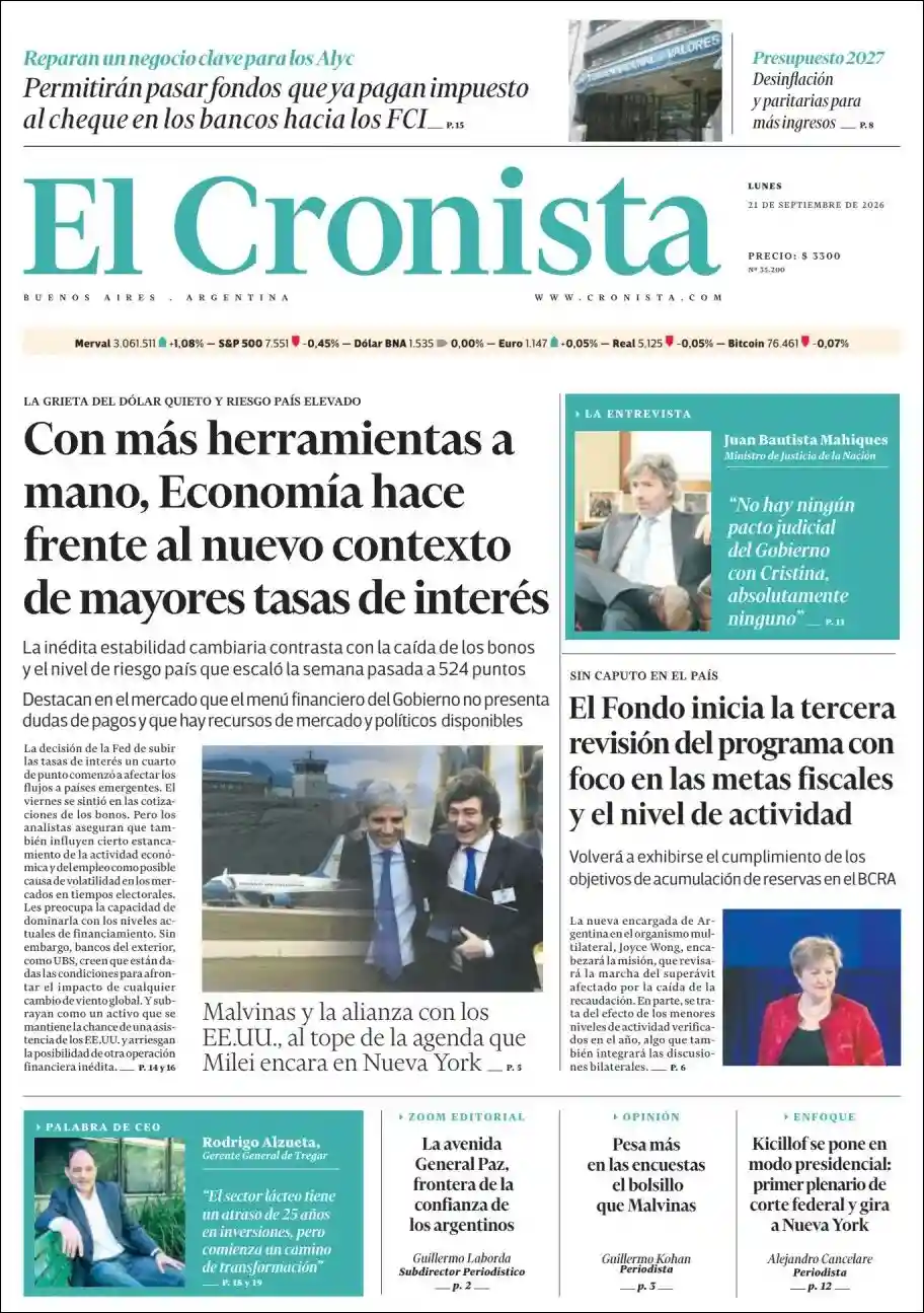 Estudios Max | REVISTA - LA REALIDAD - Tapa del diario Cronista